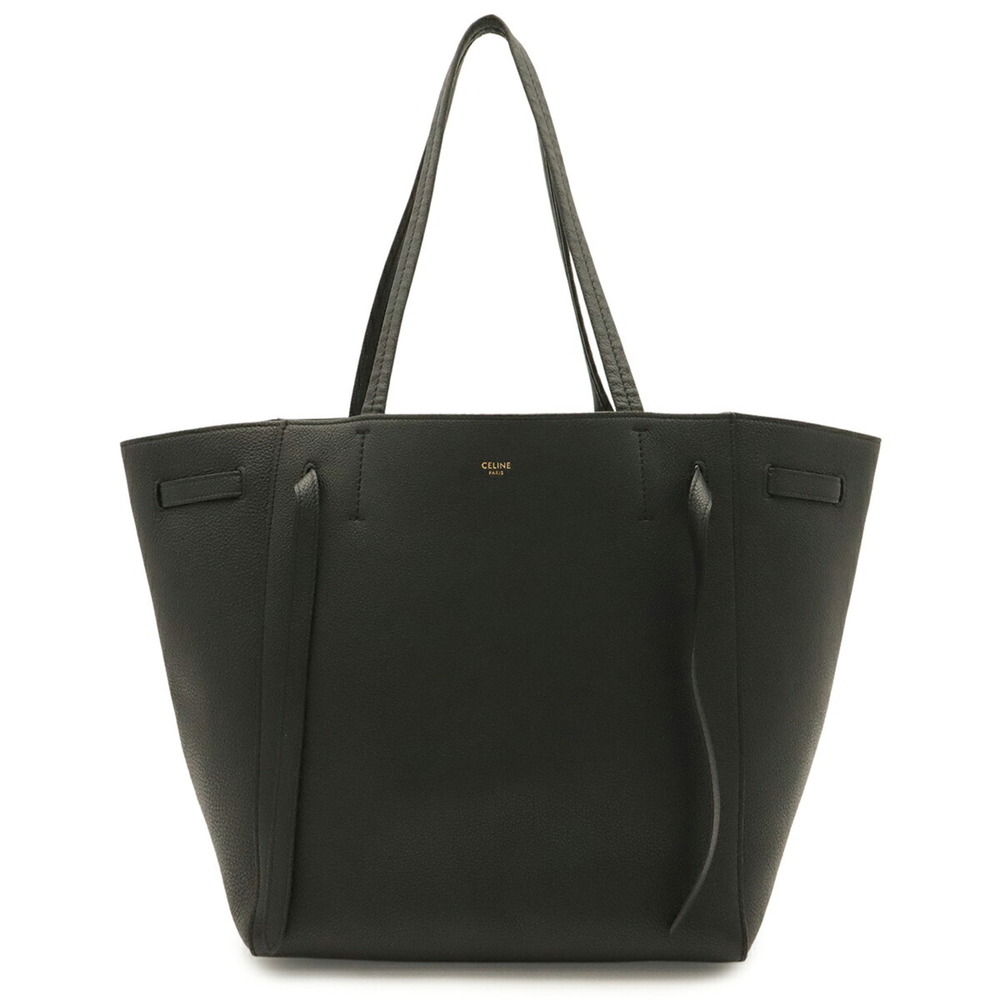 CELINE Cabas Phantom Small Belt Tote Bag Shoulder Leather Black 189023